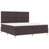 vidaXL LED Boxspringbett mit Matratze Dunkelbraun 200 x 200 cm Stoff