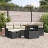 vidaXL Garten-Sofa-Set 7 pcs Schwarz Poly-Rattan