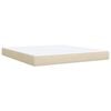 vidaXL Boxspringbett mit Matratze Creme 180x200 cm Stoff