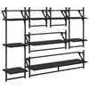 vidaXL Wandregal-Set Wandhalterung 6 pcs Schwarz Eichen-Optik