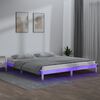vidaXL Massivholzbett mit LED-Beleuchtung Wei&szlig; 160x200 cm