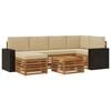vidaXL Outdoor-Sofagarnitur 7 stk. Natur und Beige Polyester