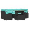 vidaXL Garten-Sofa-Set 7 stk. Schwarz Poly Rattan