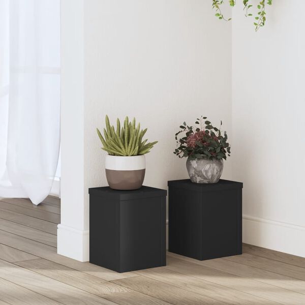 vidaXL Pflanzenst&auml;nder 2 Stk. Schwarz 15x15x20 cm Holzwerkstoff