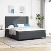 vidaXL LED Boxspringbett Dunkelgrau und Wei&szlig; 180 x 200 cm Cordstoff
