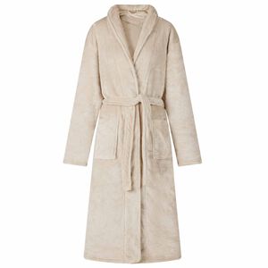 vidaXL Bademantel ohne Kapuze Beige XXXL Flanell