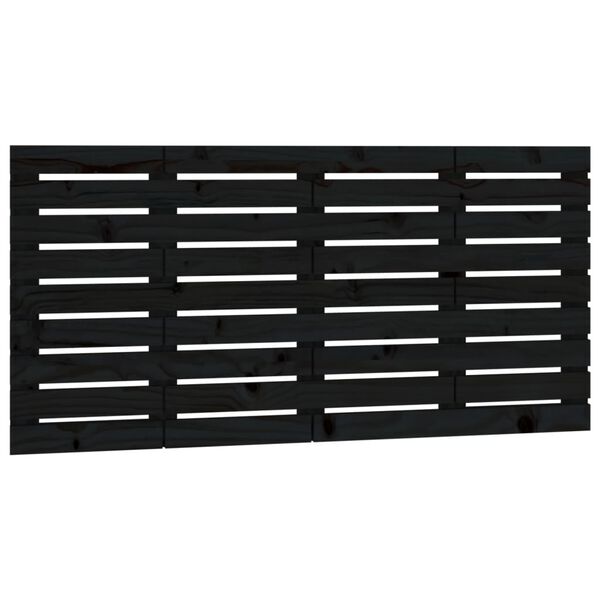 vidaXL Wand-Kopfteil Schwarz 146x3x63 cm Massivholz Kiefer