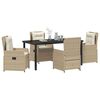 vidaXL Garten Essgruppe 5 pcs Beige und Hellgrau Poly-Rattan