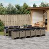 vidaXL 13-tlg. Garten-Essgruppe mit Kissen Grau Poly Rattan