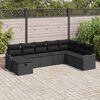 vidaXL Sofa Set mit Kissen mit Speicher Schwarz Poly-Rattan