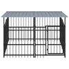 vidaXL Outdoor-Hundezwinger mit Dach Stahl 3,75 m&sup2;