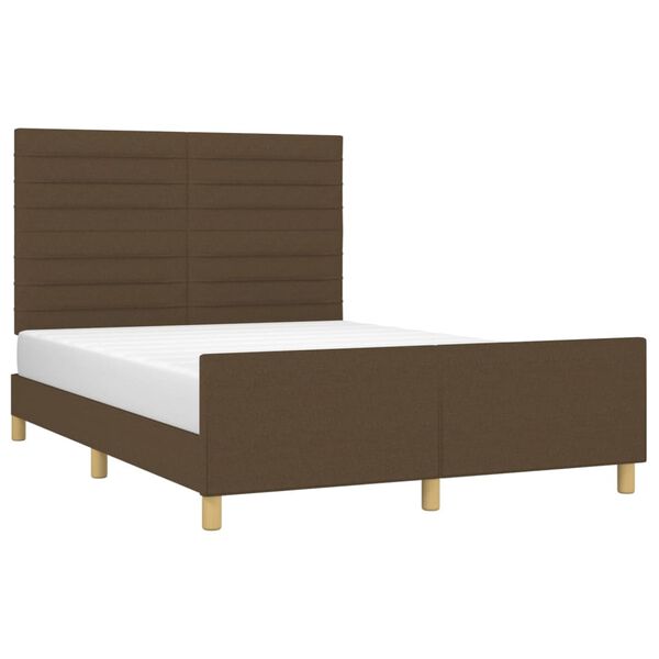 vidaXL Bettgestell ohne Matratze Dunkelbraun 140x200 cm Stoff