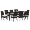 vidaXL Garten Essgruppe 9 pcs Schwarz Pulverbeschichteter Stahl