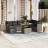 vidaXL 9-tlg. Garten-Sofagarnitur mit Kissen Grau Poly Rattan