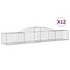 vidaXL Gabionen mit Hochbogen 12 Stk. 300x50x40/60 cm Verzinktes Eisen