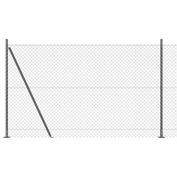 vidaXL Zaunpfosten Grau 10 x 1,5 m (40 x 40 mm Maschen) Stahl und PVC