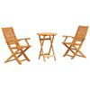 vidaXL Klapp Bistro Set 3 stk. Braun Massivholz Akazie