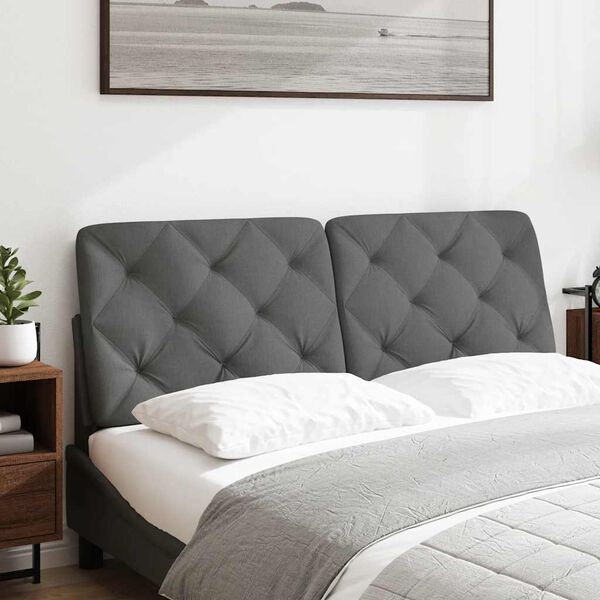 vidaXL Kopfteil-Kissen Dunkelgrau 120 cm Stoff