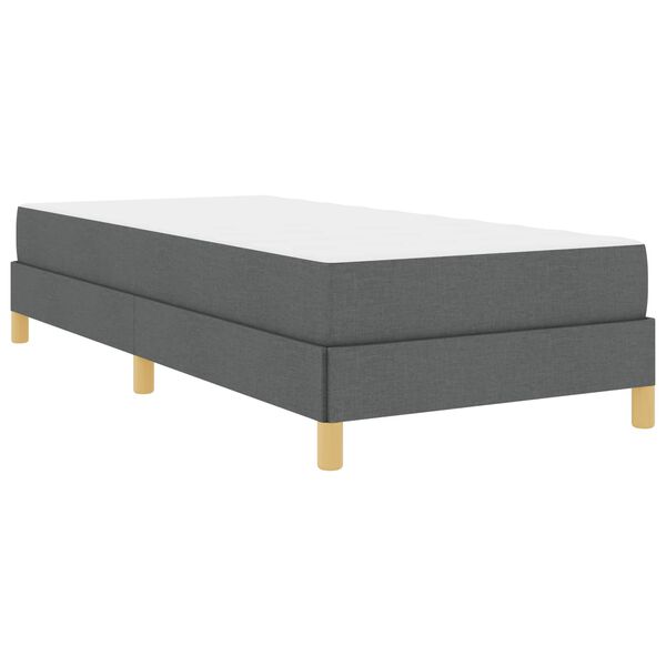 vidaXL Boxspringbett mit Matratze Dunkelgrau 100 x 200 cm Stoff