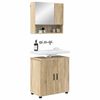 vidaXL Badezimmerm&ouml;bel-Set 2 pcs Sonoma-Eiche Holzwerkstoff & Metall