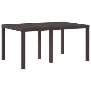 vidaXL Gartentisch Braun 150 x 100 x 73 cm Poly-Rattan