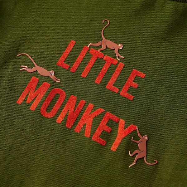 Kinder-Langarmshirt Dunkles Khaki 92