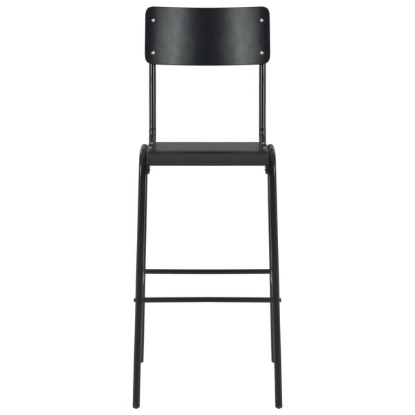 vidaXL Barhocker 6 Stk. Schwarz Massives Sperrholz Stahl