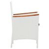 vidaXL 7-tlg. Garten-Essgruppe Poly Rattan Wei&szlig;