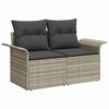 vidaXL Gartensofa-set mit Kissen 9 pcs Hellgrau Poly-Rattan
