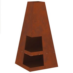 vidaXL Feuerstelle Rostoptik 50 x 50 x 100 cm Wetterfeststahl