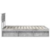 vidaXL Bettrahmen Beton Grau 135 x 190 cm Massives Kiefernholz