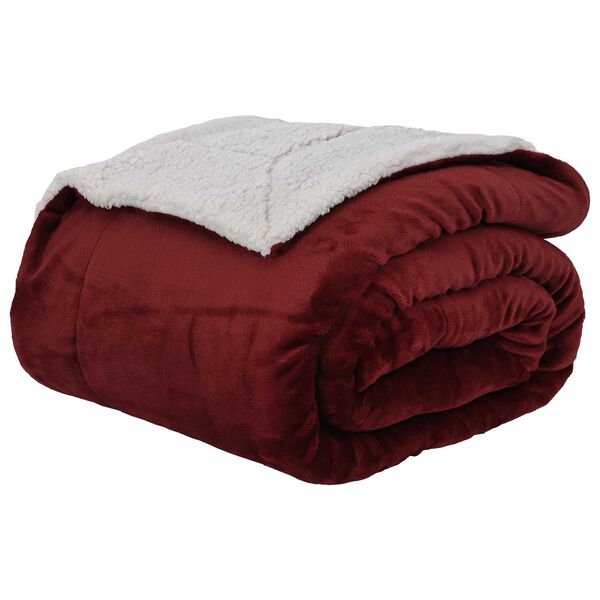 vidaXL &Uuml;berwurfdecke Bordeauxrot 220 x 240 cm Fleece