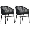 vidaXL Gartenst&uuml;hle 2 Stk. Schwarz PE-Rattan