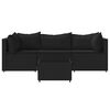 vidaXL 4-tlg. Garten-Lounge-Set mit Kissen Schwarz Poly Rattan
