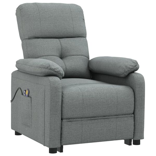 vidaXL Massagesessel mit Aufstehhilfe Dunkelgrau Stoff