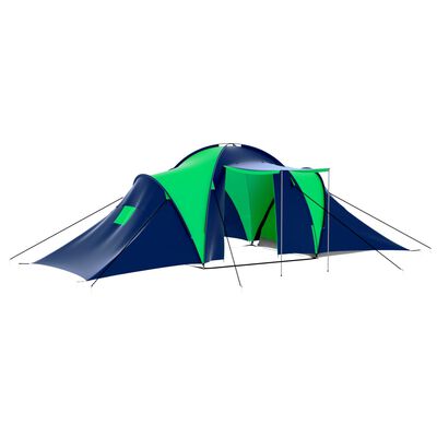 vidaXL Campingzelt 9 Personen Stoff Blau/Grün