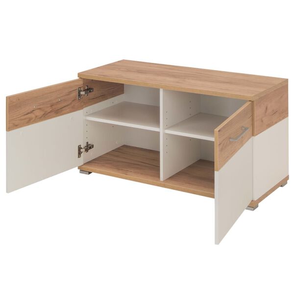 Germania Schuhschrank Topix 96 x 40 x 50,4 cm Wei&szlig; und Eiche
