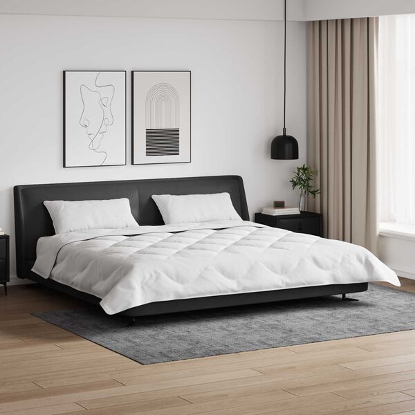 vidaXL Decke mit Kissen 3 pcs Wei&szlig; Mikrofaser und Daunenfedern