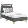 vidaXL Kinderbettgestell mit Kopfteil Dunkelgrau 70 x 140 cm Stoff