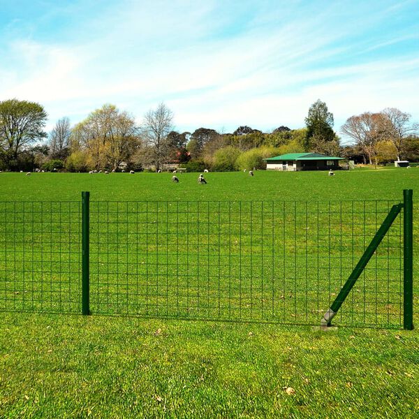 vidaXL Eurozaun Stahl 10 x 0,8 m Gr&uuml;n