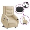 vidaXL Relaxsessel mit Aufstehhilfe Elektrisch Creme Stoff
