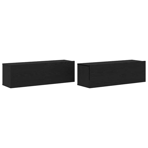 vidaXL TV-Schr&auml;nk 2 pcs Schwarz 100 x 30 x 30 cm Holzwerkstoff