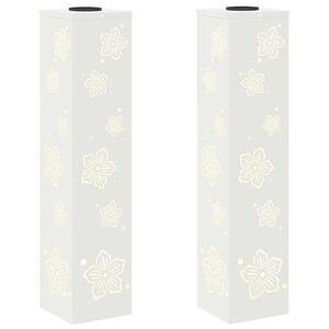 vidaXL Solar LED Weg Licht 2 stk. Warmes Wei&szlig; 18 x 18 x 80 cm