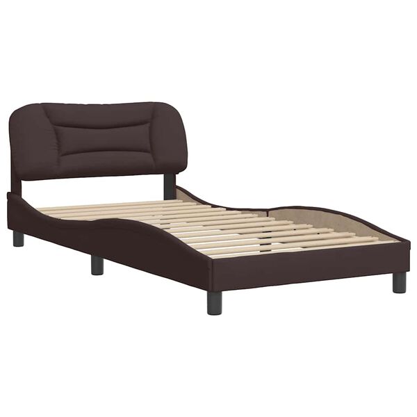 vidaXL Bettgestell ohne Matratze "Hvar" Dunkelbraun 100x200 cm Stoff