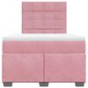 vidaXL Boxspringbett mit Matratze Rosa 120x200 cm Samt