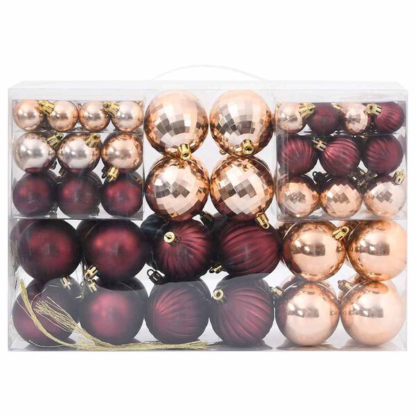 vidaXL Weihnachtskugeln 100 Stk. Champagner und Dunkelbraun &Oslash;3/4/6 cm