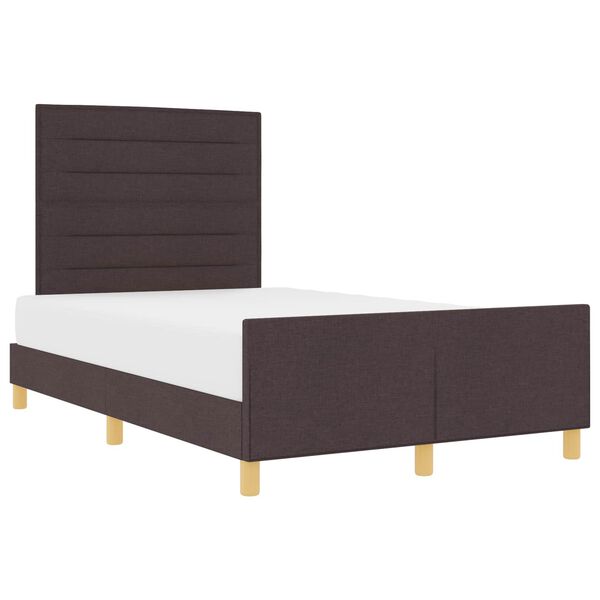 vidaXL Bettgestell mit Kopfteil Dunkelbraun 120 x 190 cm Stoff