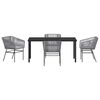 vidaXL Garten Essgruppe 5 pcs Grau Pulverbeschichteter Stahl