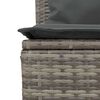 vidaXL 3-tlg. Garten-Essgruppe mit Kissen Grau Poly Rattan