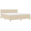 vidaXL LED Boxspringbett mit LED-Lichtleisten Creme 180 x 200 cm Stoff